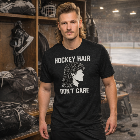 Hockey Hair T-Shirt Black Heather