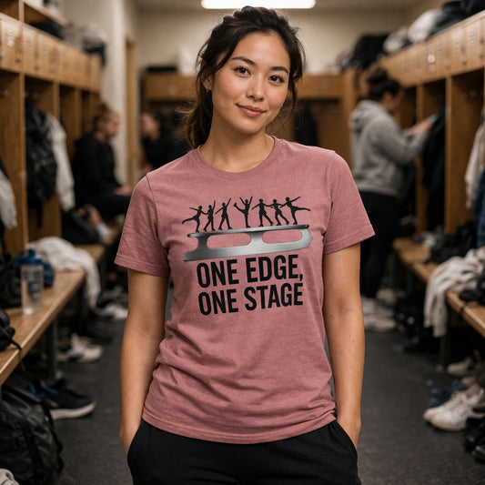 Women's One Stage Figure Skating T-Shirt Heather Mauve