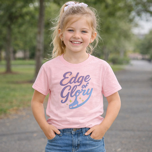 Youth Edge of Glory Figure Skating T-Shirt Light Pink