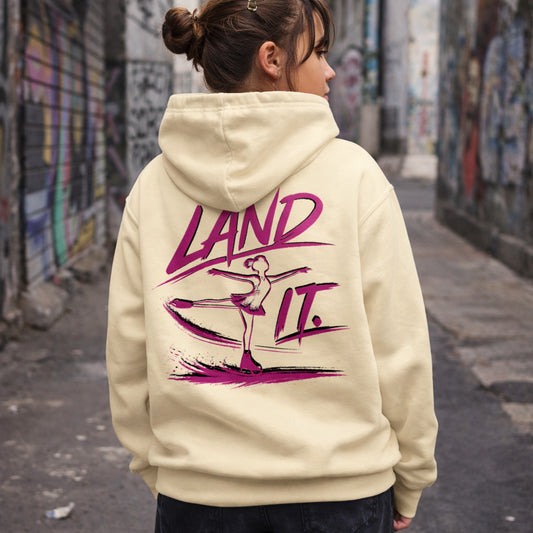 Youth Land It Lightweight Figure Skating Hoodie Ivory