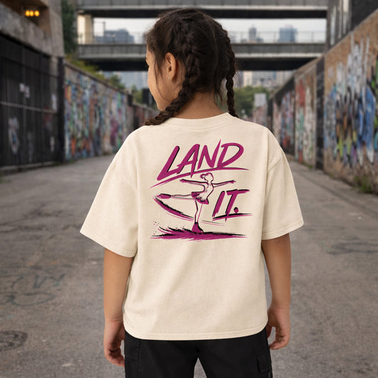 Youth Land It Figure Skating T-Shirt Natural