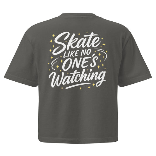 Women's Skate Like No One's Watching Boxy Figure Skating T-Shirt