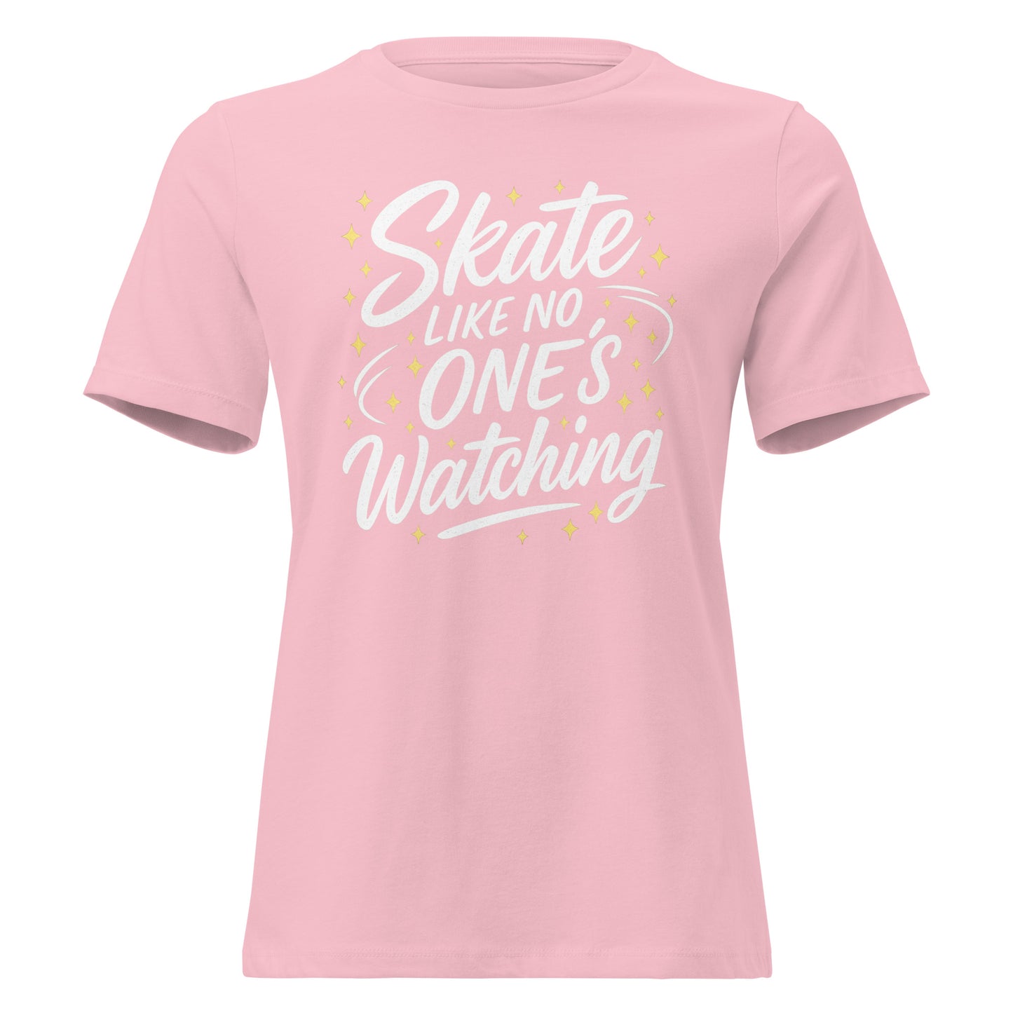Women's Skate Like No One’s Watching Figure Skating T-Shirt Pink
