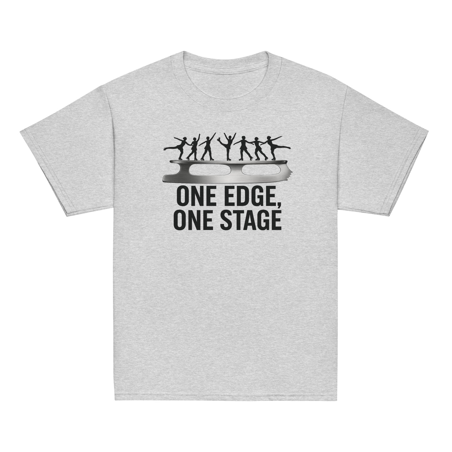 Youth One Edge, One Stage Figure Skating T-Shirt Sport Grey