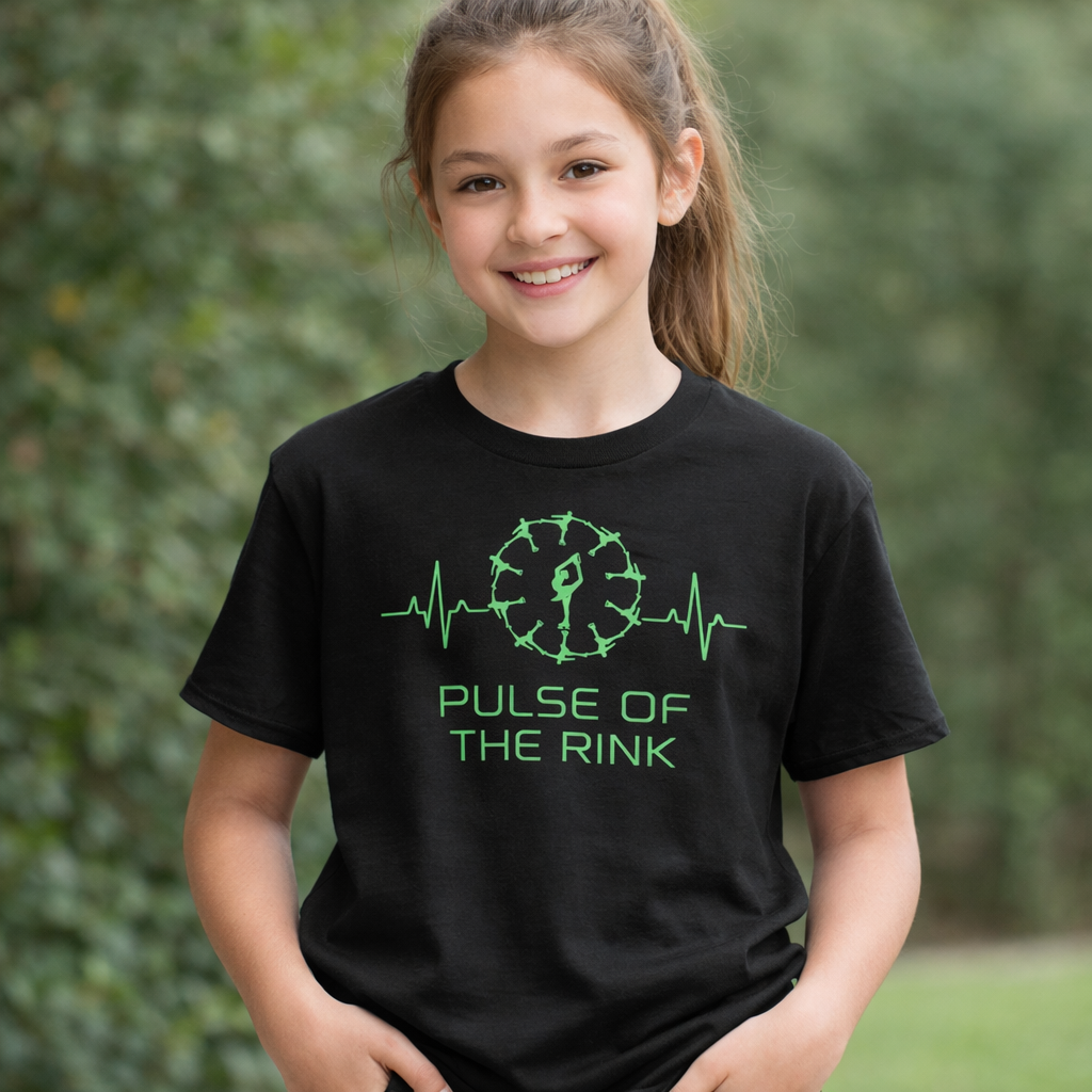 Youth Pulse of the Rink Figure Skating T-Shirt Black