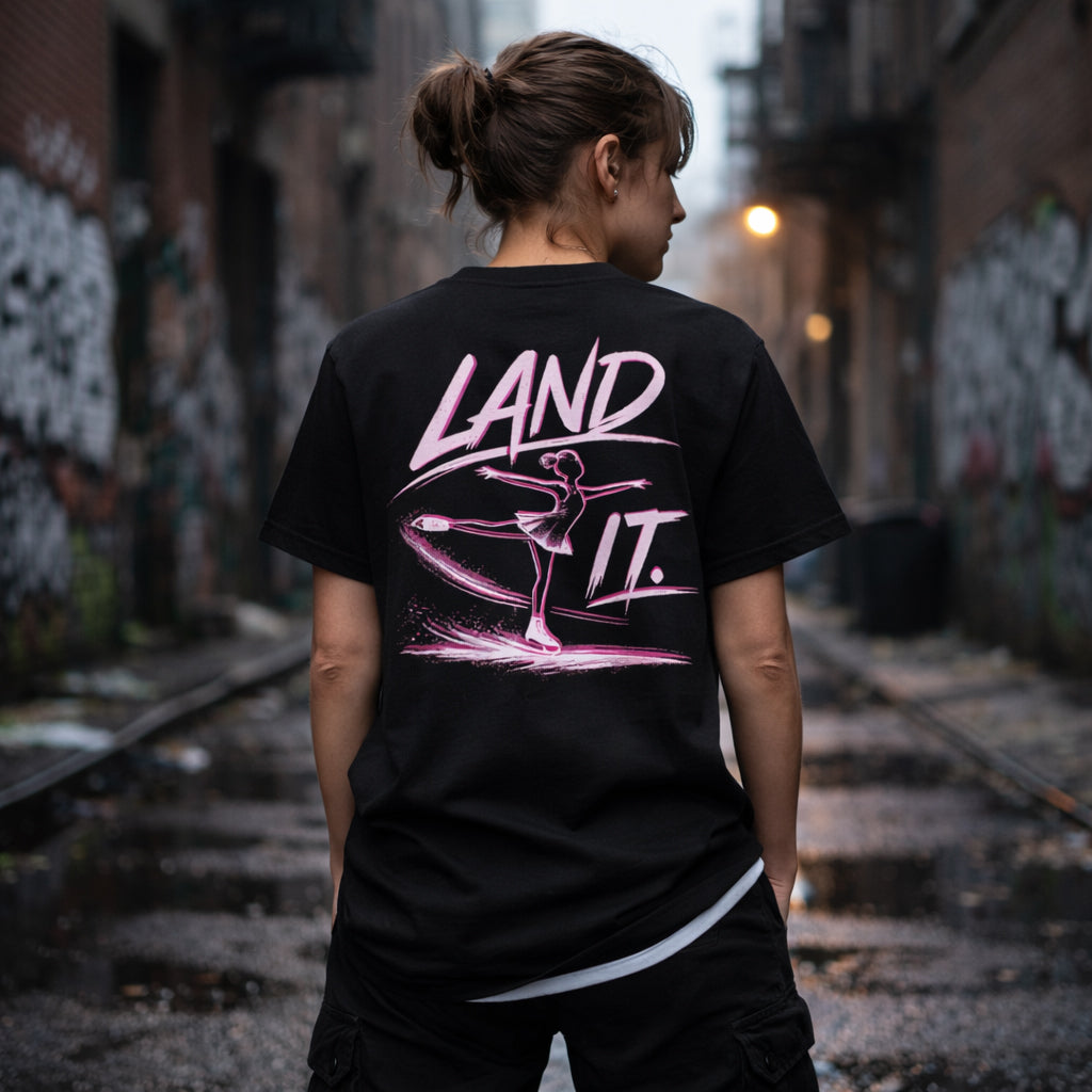Land It Figure Skating T-Shirt Black