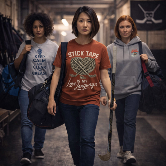 Love Language Hockey T-Shirt Heather Clay
