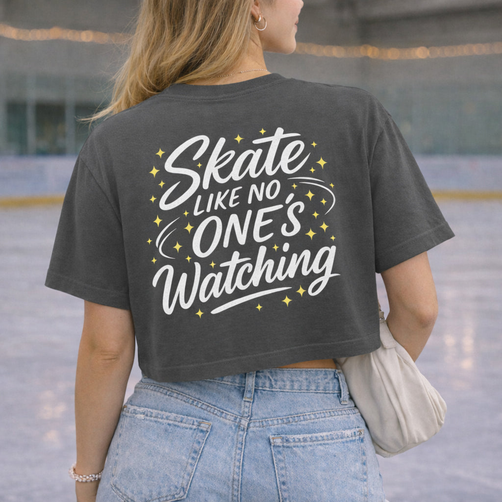 Women's Skate Like No One's Watching Boxy Figure Skating T-Shirt
