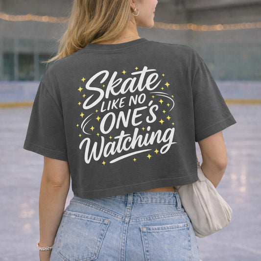 Women's Skate Like No One's Watching Boxy Figure Skating T-Shirt