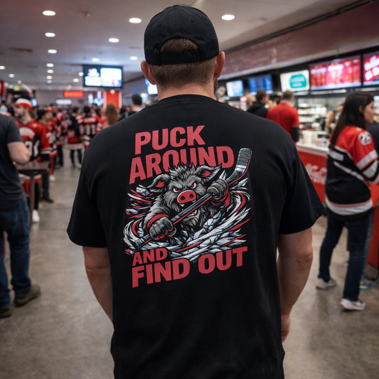 Puck Around Hockey T-Shirt - Hurricanes Edition Black