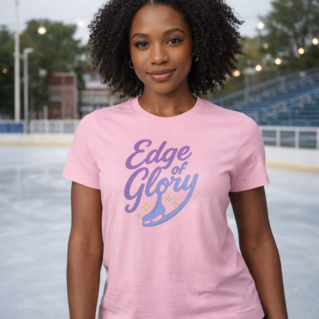 Women's Edge of Glory Figure Skating T-Shirt Pink