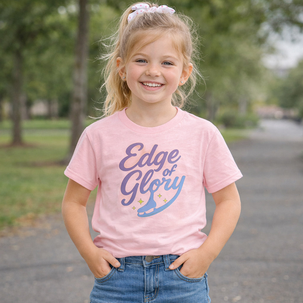 Youth Edge of Glory Figure Skating T-Shirt Light Pink