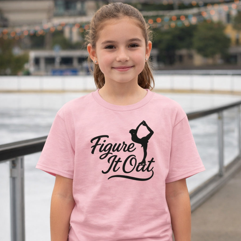 Youth Figure It Out Figure Skating T-Shirt Light Pink