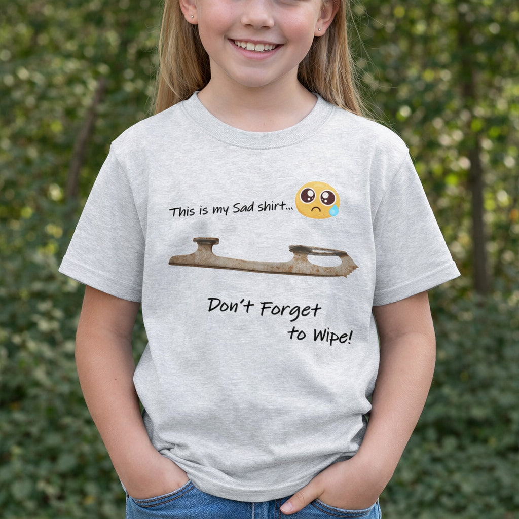 Youth My Sad Figure Skating T-Shirt Sport Grey
