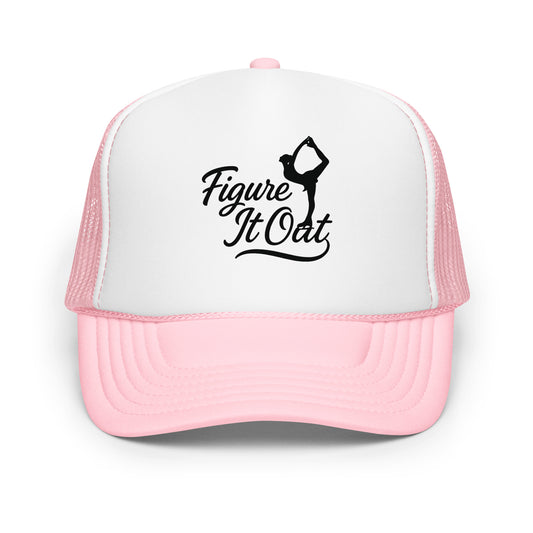 Figure It Out Trucker Hat Light Pink White Light Pink