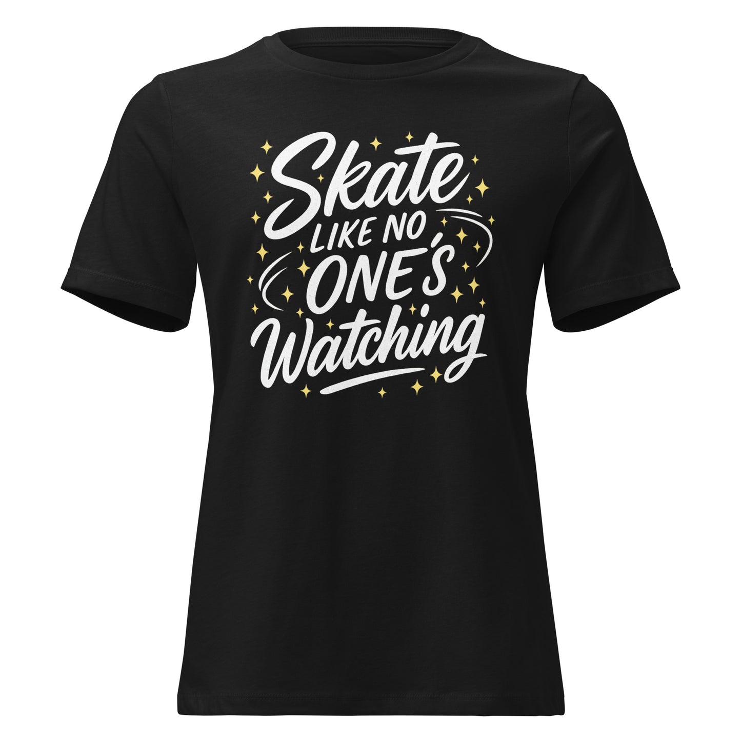 Women's Skate Like No One’s Watching Figure Skating T-Shirt Black
