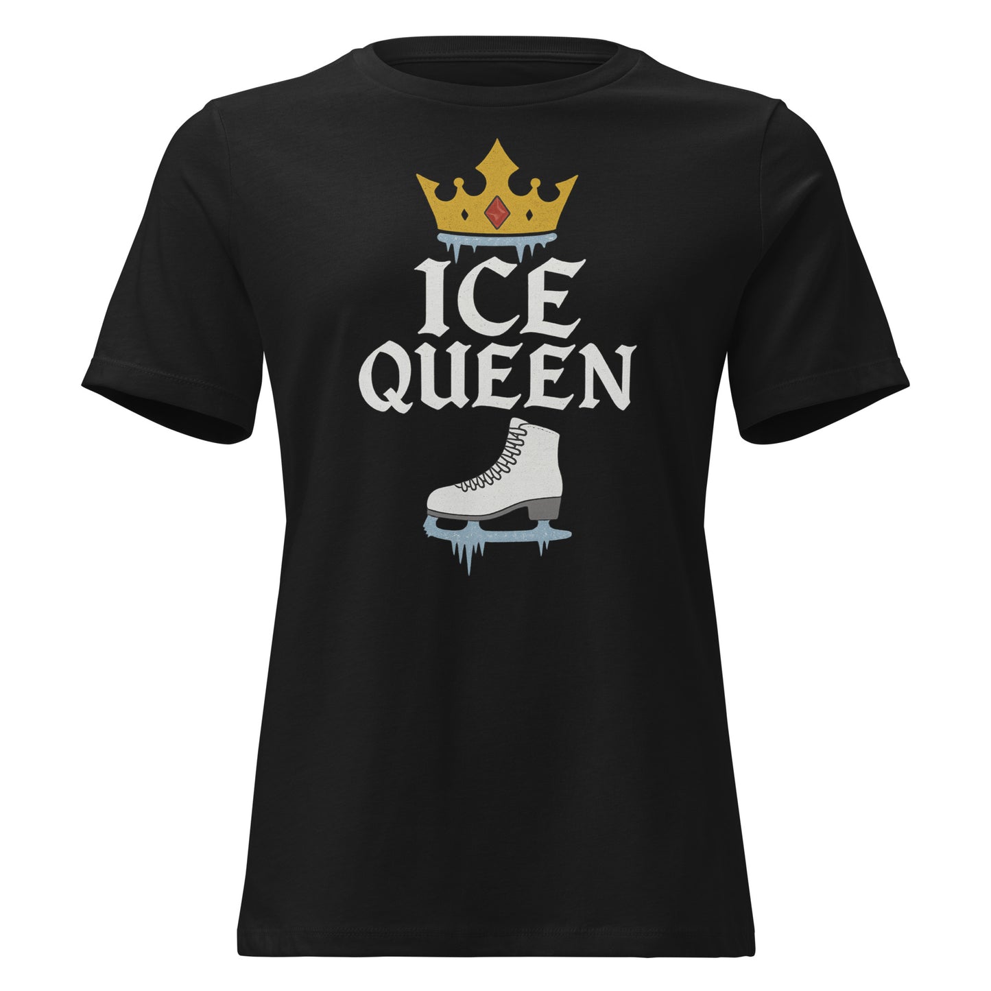 Women's Ice Queen Figure Skating T-Shirt Black