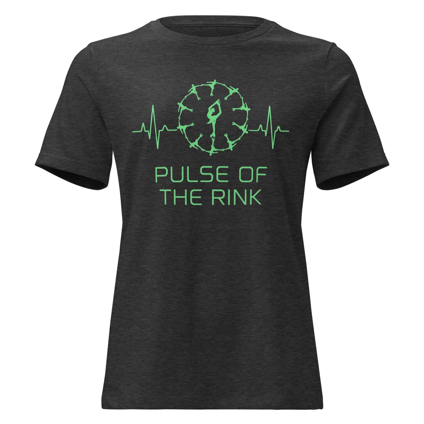 Women's Pulse of the Rink Figure Skating T-Shirt Dark Grey Heather