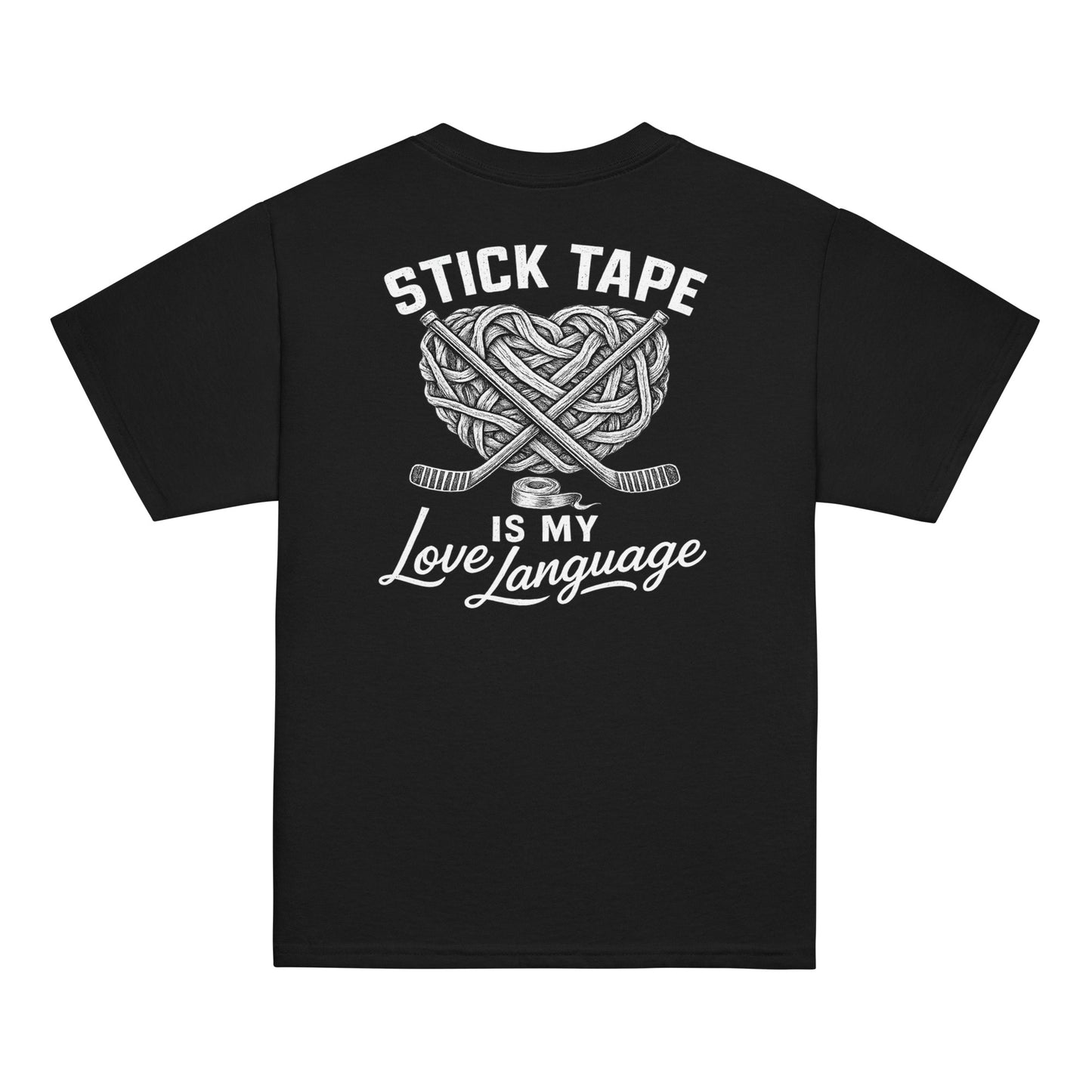 Youth Love Language Hockey T-Shirt Black