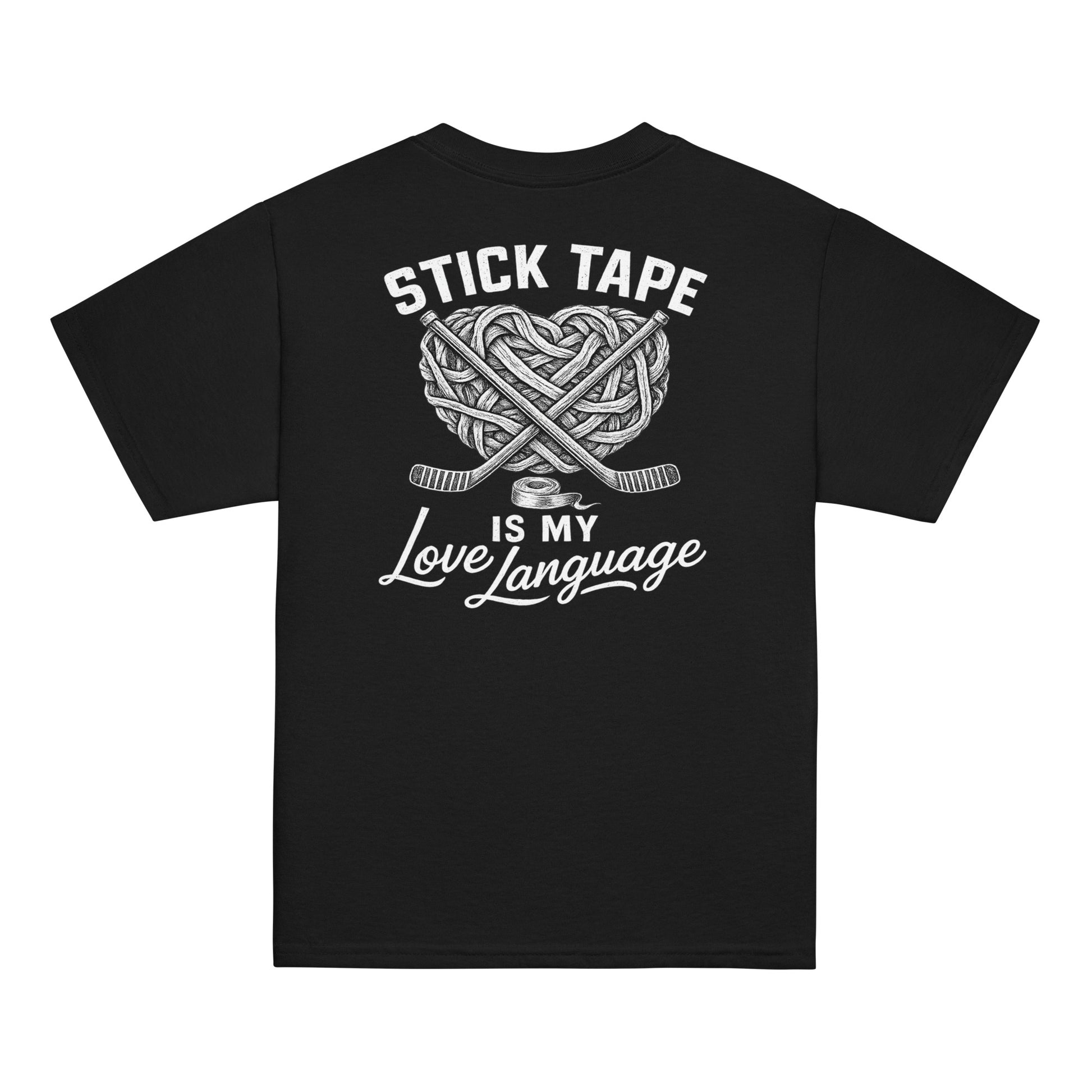 Youth Love Language Hockey T-Shirt Black