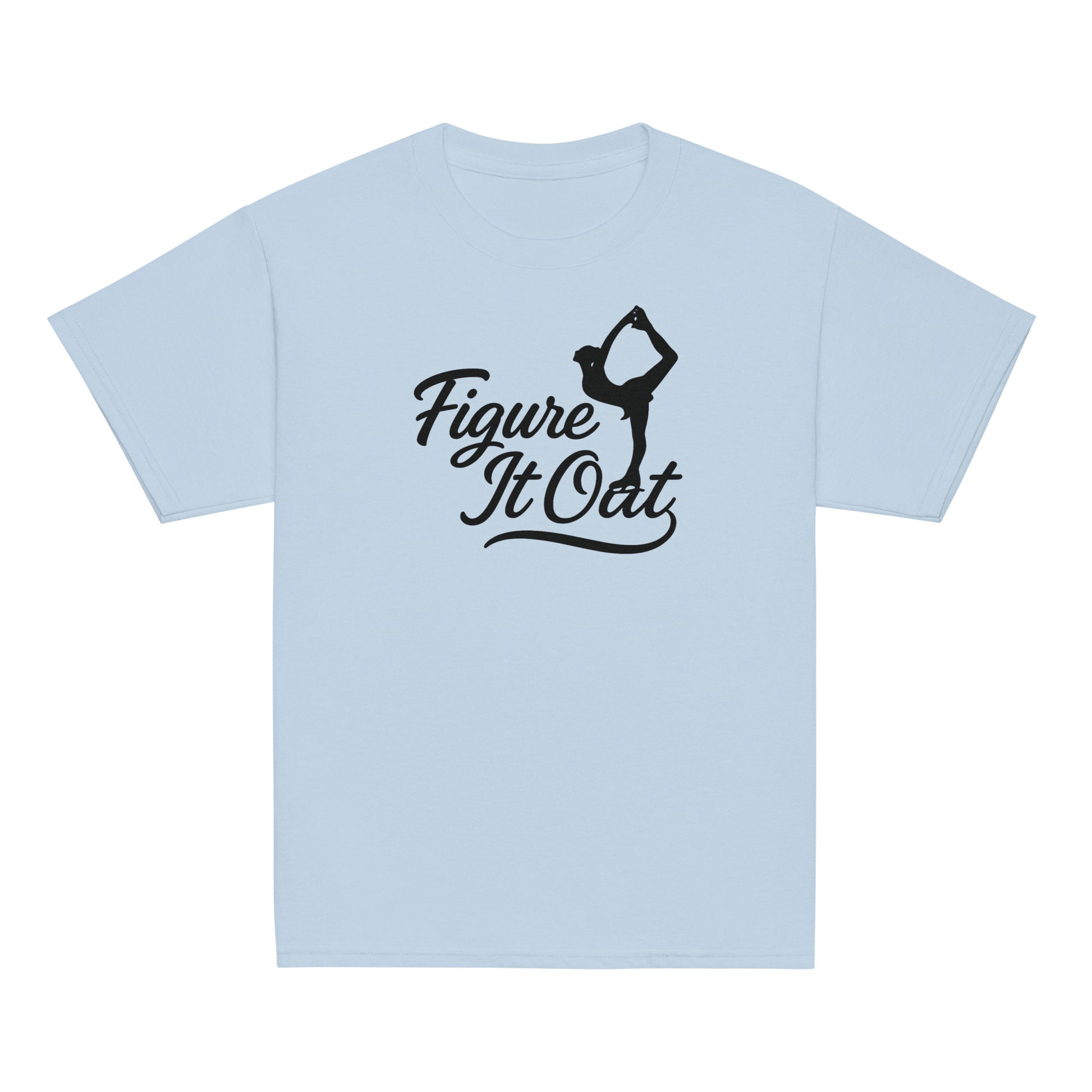 Youth Figure It Out Figure Skating T-Shirt Light Blue