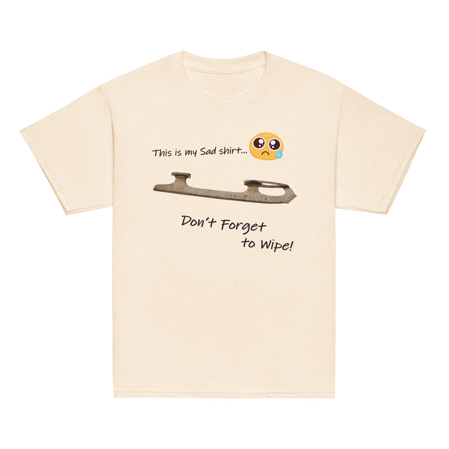 Youth My Sad Figure Skating T-Shirt Natural