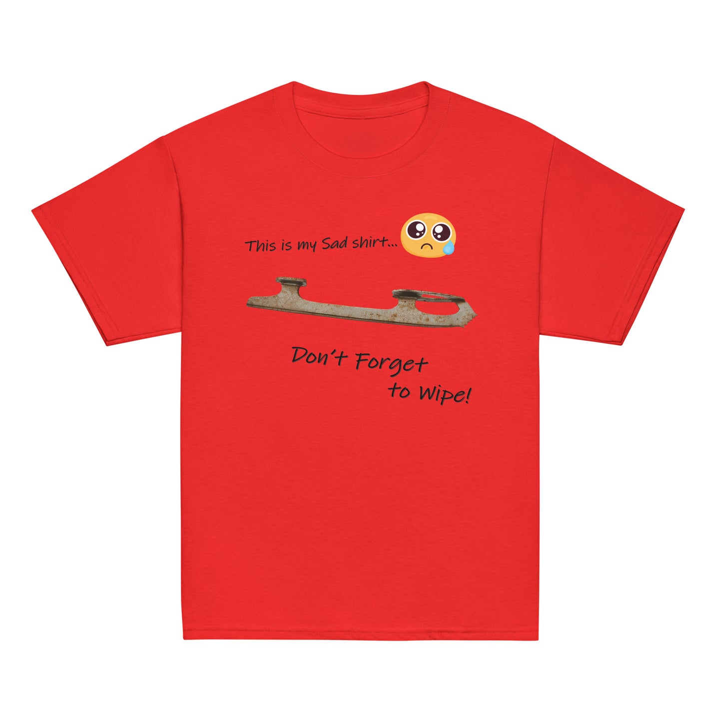 Youth My Sad Figure Skating T-Shirt Red